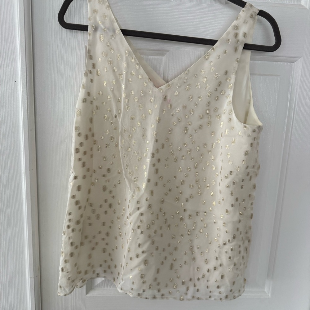 Lilly Pulitzer Cream Top with Gold Details